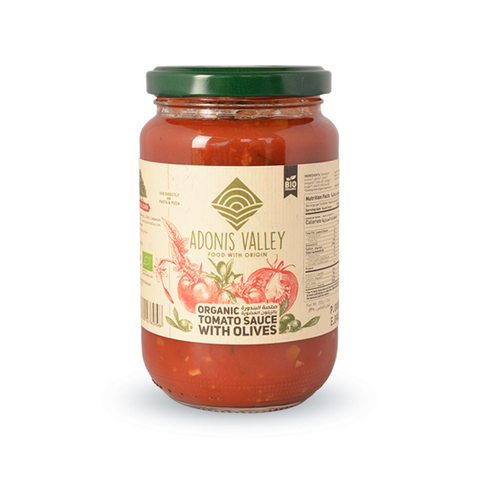 Adonis Organic Tomato Sauce with Olives 350g — Lebanese grocery at Mon Baladé