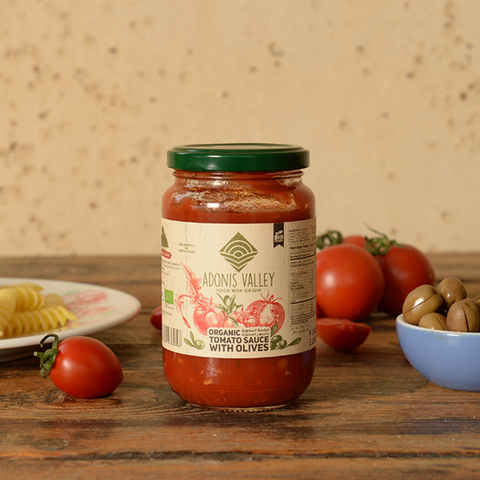 Adonis Organic Tomato Sauce with Olives 350g — Lebanese grocery at Mon Baladé