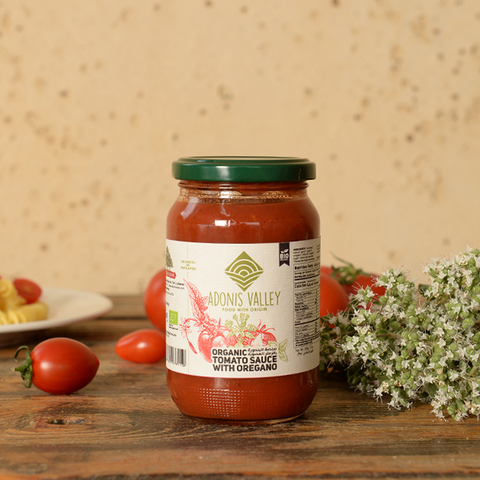 Adonis Organic Tomato Sauce with Oregano 350g — Lebanese grocery at Mon Baladé